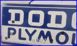 Vintage Dodge Plymouth Neon Left Facing Gas & Oil Porcelain Enamel Sign