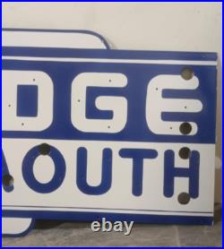 Vintage Dodge Plymouth Neon Right Facing Gas & Oil Porcelain Enamel Sign
