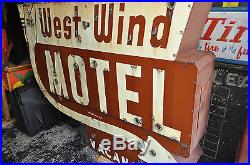 Vintage Double Side Porcelain Neon Sign West Wind Motel Blues Brothers