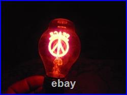 Vintage Duro-Lite Peace Sign Neon Glow Bulb Aerolux Type Light Bulb 3inch bulb
