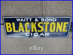 Vintage Embossed Porcelain Sign Waitt & Bond Blackstone Cigar No Neon Lighted