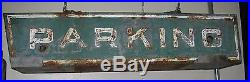 Vintage Ex Neon Parking Tin Sign Global Shipping Available