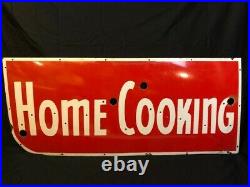 Vintage Ex Neon Porcelain Sign Face Home Cooking