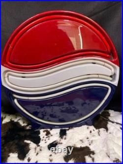 Vintage Fallon Pepsi Cola Red White Blue Neon Lighted Sign 15 Inch Diameter