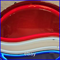 Vintage Fallon Pepsi Cola Red White Blue Neon Lighted Sign 15 Inch Diameter
