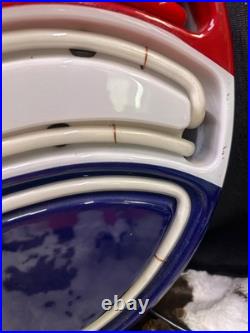 Vintage Fallon Pepsi Cola Red White Blue Neon Lighted Sign 15 Inch Diameter