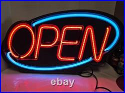 Vintage Fallon Real Neon Open Sign 33x16 Business Bar Restaurant Working
