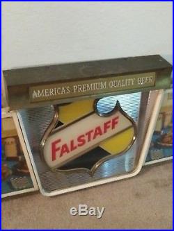 Vintage Falstaff Beer Lighted Sign Hamms Budweiser Jax Miller Porcelain Neon
