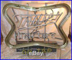 Vintage Flashing 3 Color Neon MILLER HIGH LIFE BEER SIGN Great Working Condition