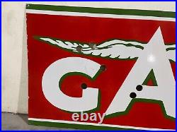 Vintage Flying A Gas Neon Gas & Oil Porcelain Enamel Sign SSPN 48x24