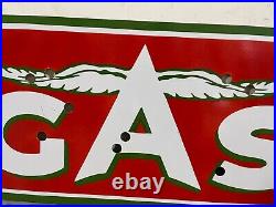 Vintage Flying A Gas Neon Gas & Oil Porcelain Enamel Sign SSPN 48x24