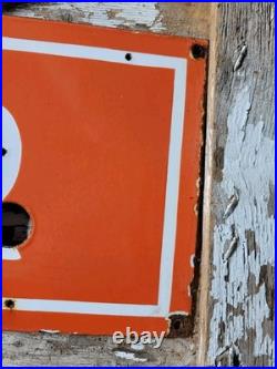 Vintage Ford Porcelain Sign Old 48 Neon Skin Farm Tractor Dealer Sales Service