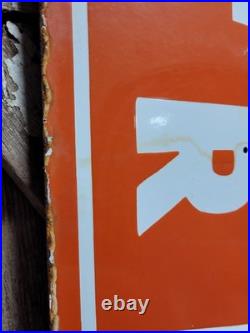 Vintage Ford Porcelain Sign Old 48 Neon Skin Farm Tractor Dealer Sales Service