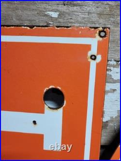 Vintage Ford Porcelain Sign Old 48 Neon Skin Farm Tractor Dealer Sales Service