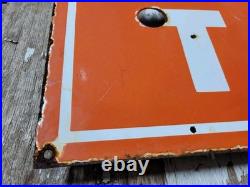 Vintage Ford Porcelain Sign Old 48 Neon Skin Farm Tractor Dealer Sales Service