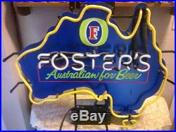 Vintage Foster's Lager Light Up Neon Beer Light, Sign, Bar, Mancave 26 x 25USA