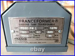 Vintage Franceformer, Neon Sign, Gas Lights, 7500V, 30MA, 225 VA output, USA