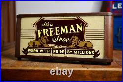 Vintage Freeman Shoe Neon Sign Allison Sign Co. Countertop Store Display Lion Vintage Freeman Shoe Neon Sign Allison Sign Co. Countertop Store Display Lion