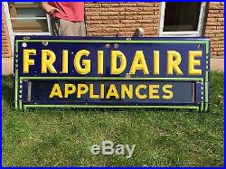 Vintage Frigidaire Appliances embossed neon porcelain sign w milk glass BIG