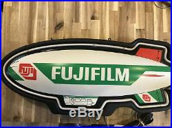 Vintage Fujifilm Blimp Advertisment 28 Neon Light Sign Inc FallOn USA 1996