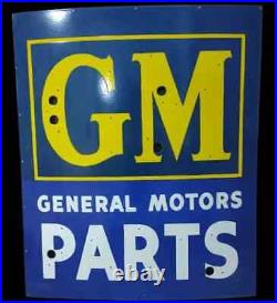 Vintage GM General Motors Parts Neon SSP Porcelain Enamel Sign 42X35 Inches