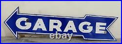 Vintage Garage Arrow Service Neon Gas & Oil Porcelain Enamel Sign SSPN 48X13.25