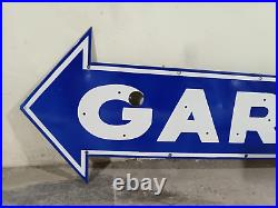 Vintage Garage Arrow Service Neon Gas & Oil Porcelain Enamel Sign SSPN 48X13.25