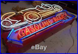 Vintage Gasoline Alley Neon Porcelain Sign 41 x 21