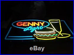 Vintage Genny Light Neo Neon Beer Sign Lighted RARE WORKS