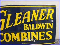 Vintage Gleaner Baldwin Gas & Oil Porcelain Enamel Neon Sign SSPN 40X26