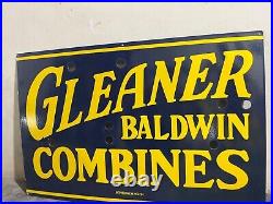 Vintage Gleaner Baldwin Gas & Oil Porcelain Enamel Neon Sign SSPN 40X26