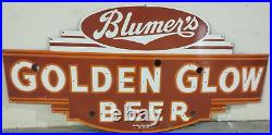 Vintage Golden Glow Beer Neon Porcelain Enamel Sign