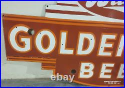 Vintage Golden Glow Beer Neon Porcelain Enamel Sign