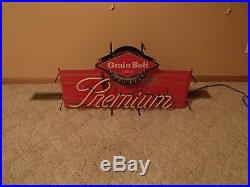 Vintage Grain Belt Premium Lighted Neon Sign Excellent Condition RARE