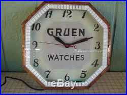 Vintage Gruen Watches Neon Clock / Illuminated Sign By Lackner