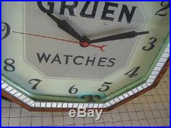 Vintage Gruen Watches Neon Clock / Illuminated Sign By Lackner