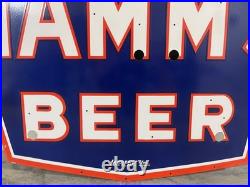 Vintage Hamm's Beer Gas & Oil Porcelain Enamel Neon Sign SSPN 48x36