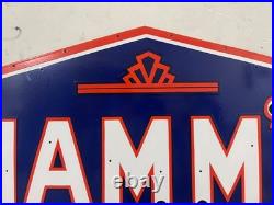 Vintage Hamm's Beer Gas & Oil Porcelain Enamel Neon Sign SSPN 48x36