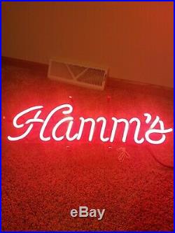 Vintage Hamm's Beer NEON Lit Bar Sign Vivid Red Color