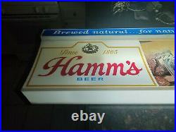 Vintage Hamms Beer Sign 50x16x6 rare neon mancave bar pub garage lighted light