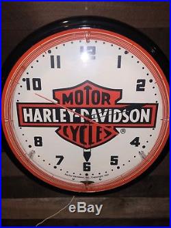 Vintage Harley-Davidson Motor Cycles Neon Clock 20 Advertising Sign