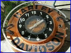 Vintage Harley Davidson Motorcycle Glo Dial Art Deco Neon Wall Clock