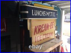 Vintage ICE CREAM Sign, Double Sided, Neon
