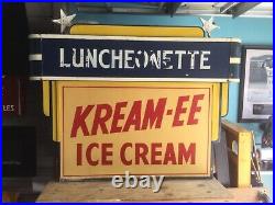 Vintage ICE CREAM Sign, Double Sided, Neon