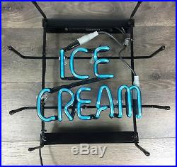 Vintage ICE CREAM neon sign, wall mount or window mount, Breyers 2Z