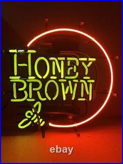 Vintage JW Dundee Honey Brown Neon Light Bar Sign Bee Logo 22x19 Size