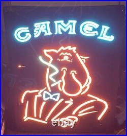 Vintage Joe Camel Cigarette Neon Advertising Sign Bar Sign Framed