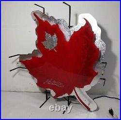 Vintage John MOLSON Beer Red Canadian Leaf Neon Lighted Bar Wall Sign Man Cave