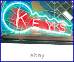 Vintage KEYS Neon Sign RED GREEN 15x30 1950s 60s Store Display Advertising