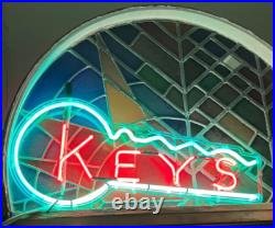 Vintage KEYS Neon Sign RED GREEN 15x30 1950s 60s Store Display Advertising